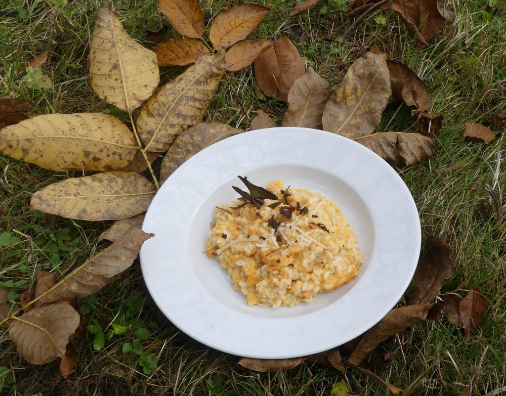 Barbaras Spielwiese Herbstliches Soulfood KürbisRisotto mit Salbei