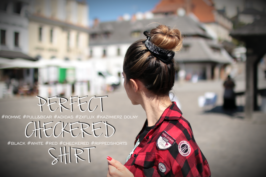 IDEALNA KOSZULA W CZERWONĄ KRATĘ, PODARTE SZORTY I ADIDASY ZX FLUX S78977