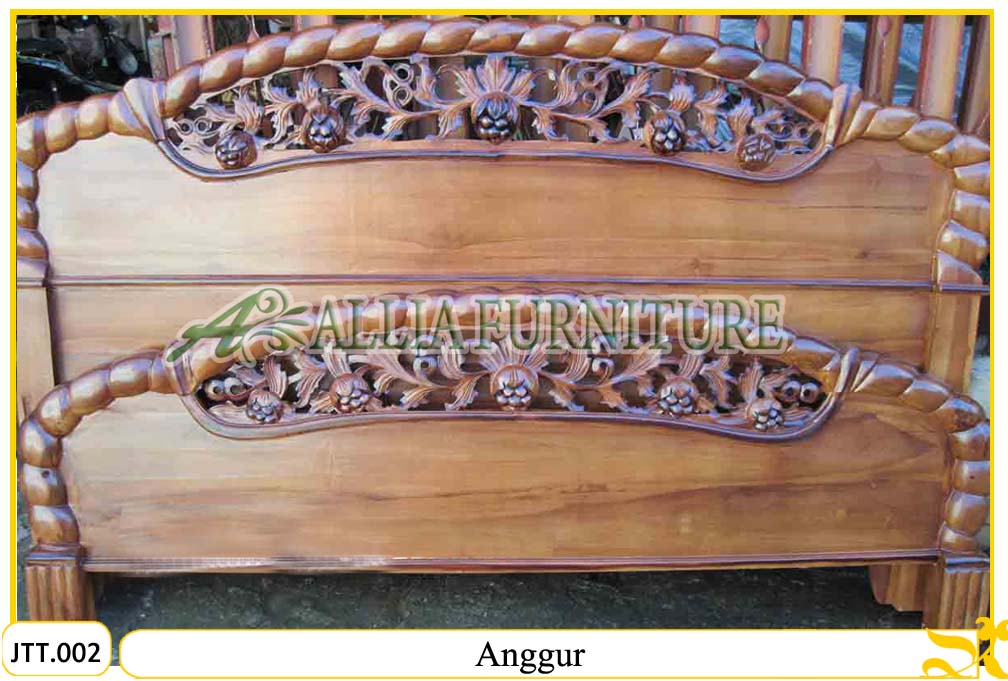 Tempat Tidur Ukiran Kayu Jati Anggur Allia Furniture Tempat Tidur Ukiran Kayu Jati Anggur Allia Furniture