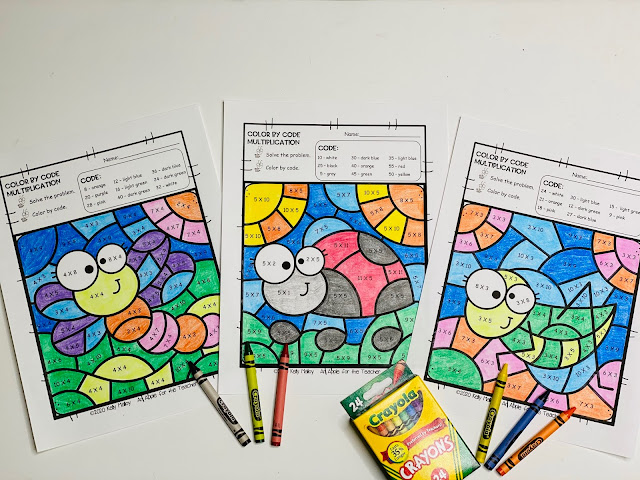 Bugs color by number multiplication facts practice