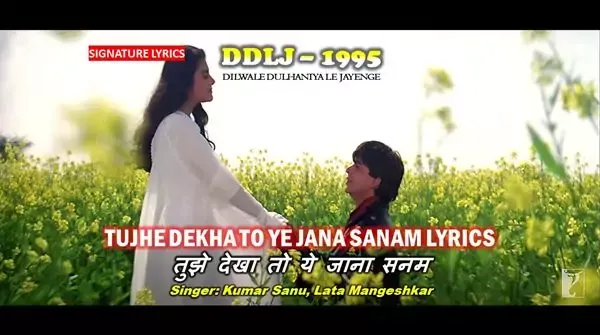 Tujhe Dekha To Ye Jana Sanam Lyrics - DDLJ 1995