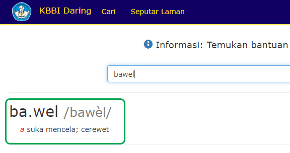 Bawel Meaning