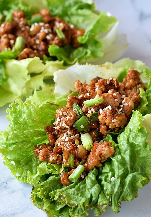 best ground chicken sesame garlic chicken lettuce wraps