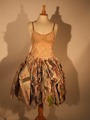 Samiyah Fiaz - Work: recycled Newspaper Dress