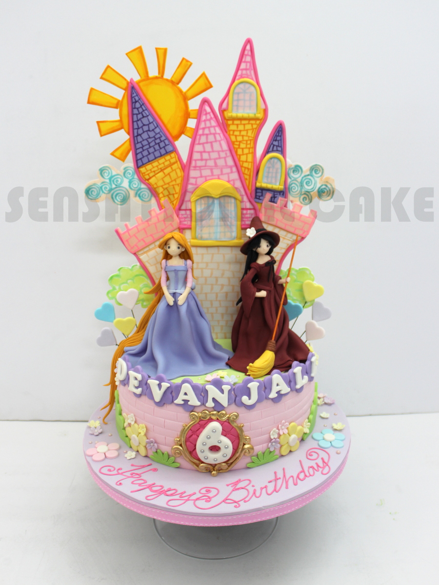 The Sensational Cakes MOST WITCHES AND PRINCESS FIGURINES CAKE EVER COLORFUL CASTLE