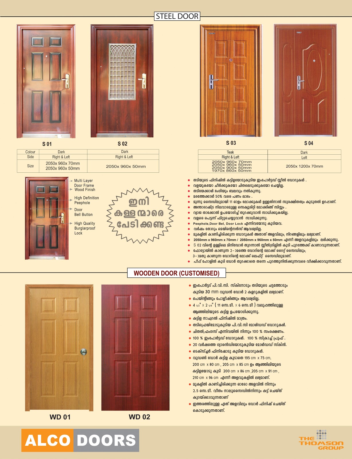 ALCO ALUMINIUM PVC BRANDED PRODUCTS ALCO DOORS