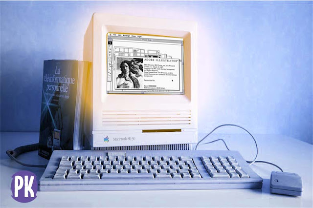 Macintosh SE 30 et illustrator 1.1