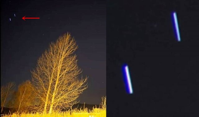 Cylindrical Luminous Objects Leaving Earth Caught On Camera  Cylindrical%2BLumious%2BObjects%2BSky