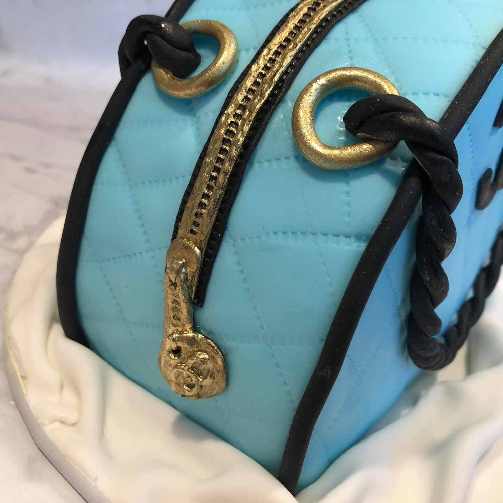 Quilted Blue Chanel Handbag Cake