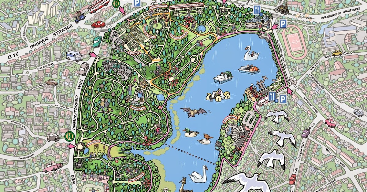 Wittek 0815 Comix: Harburger Stadtpark - WIMMELBILD