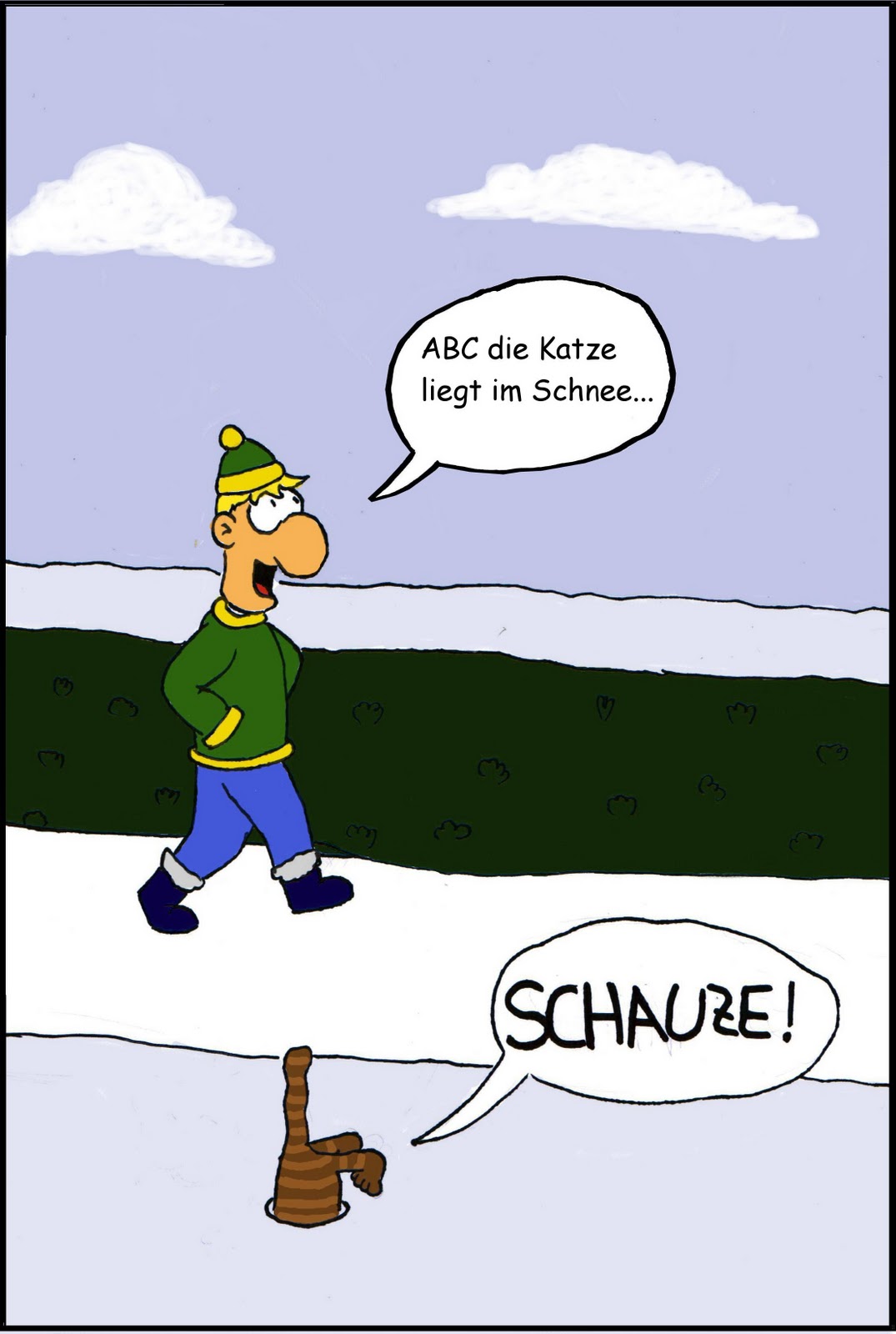 Ein Cartoon in Form eines grinsenden Gesichts