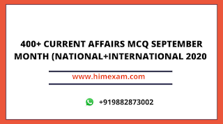 September Month Current Affairs 2020 (National+international )Pdf