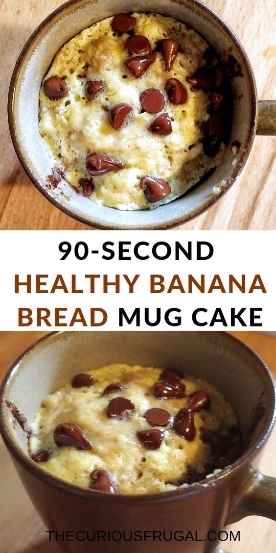 Healthy single serving banana bread (microwave banana bread!)