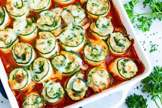 Zucchini Lasagna Roll-Ups #Keto #Low-Carb 