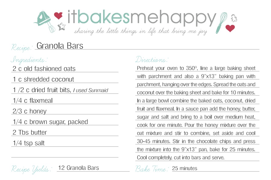 Granola Bars | It Bakes Me Happy