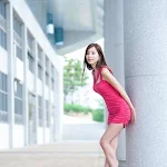 Lee Ji Min in Red Dress Foto 15