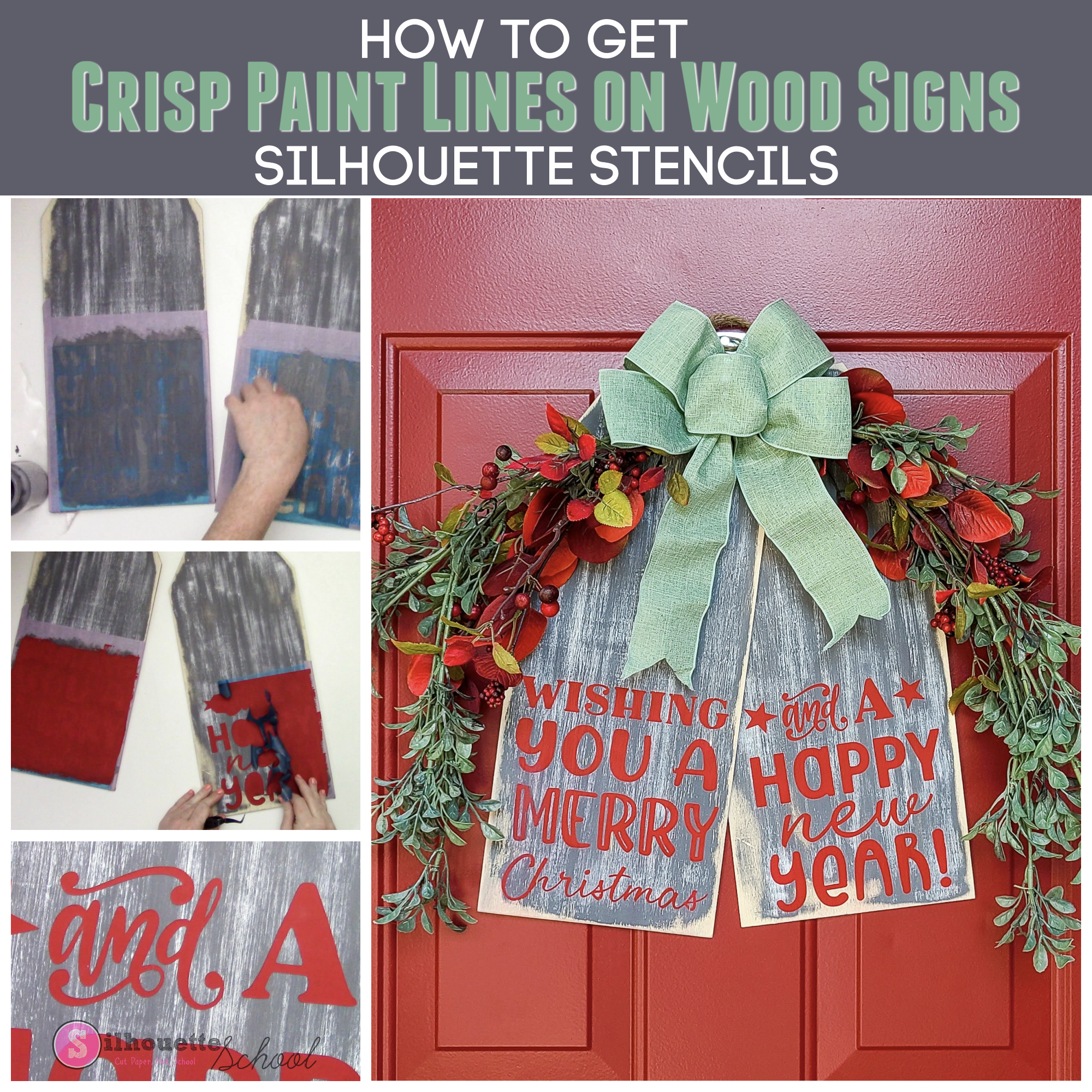 How to Get Crisp Paint Lines on Wood Signs with Silhouette Stencils