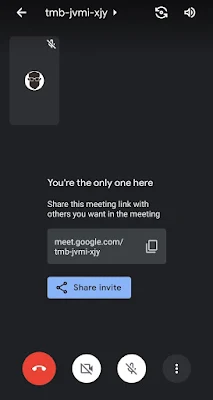 copy the google meet code