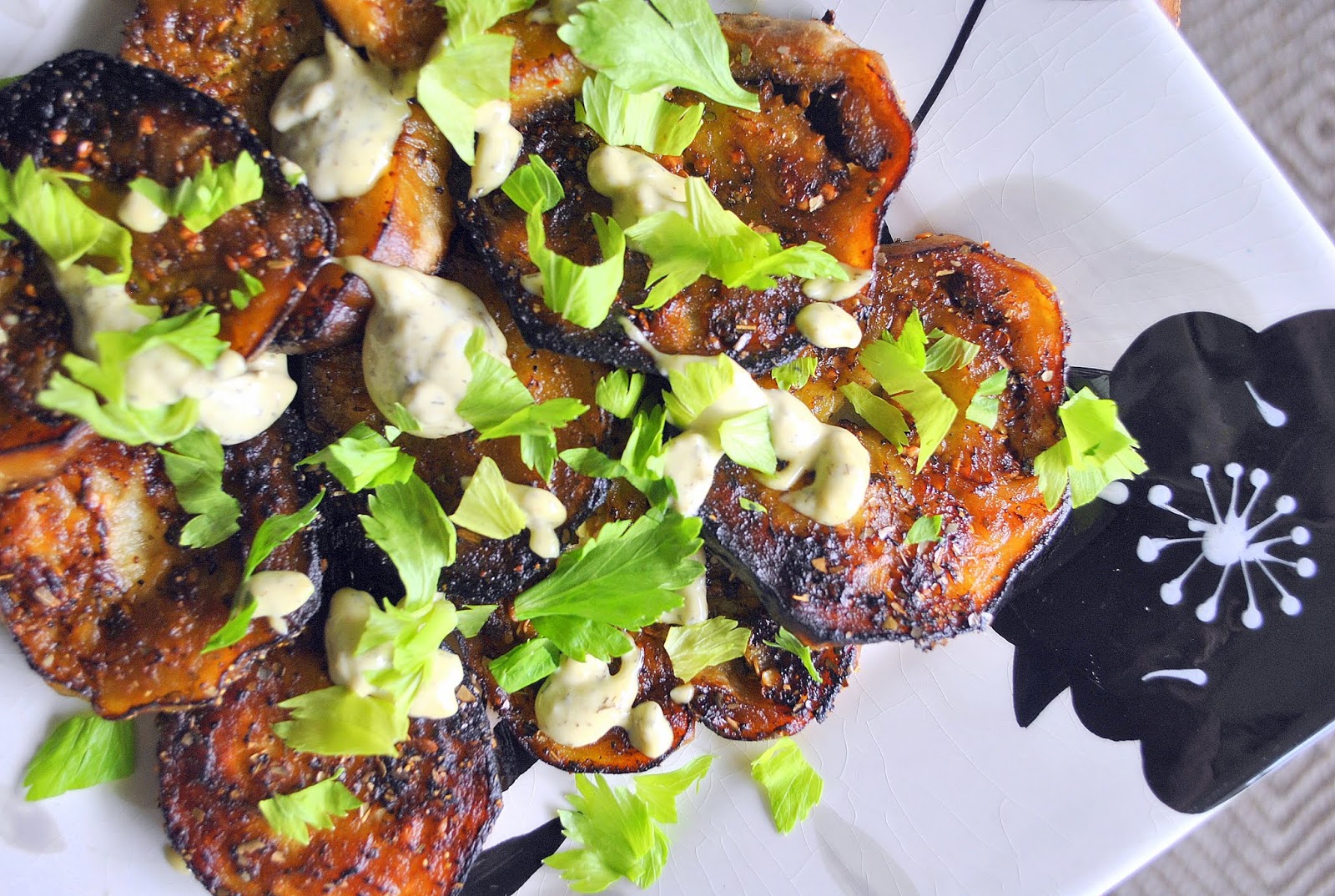 Eggplant with Lemon & Tarragon Aioli (Berinjela com Aioli de Limão