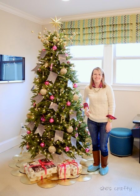 Jenna of the Rain on a Tin Roof with her Christmas Tree