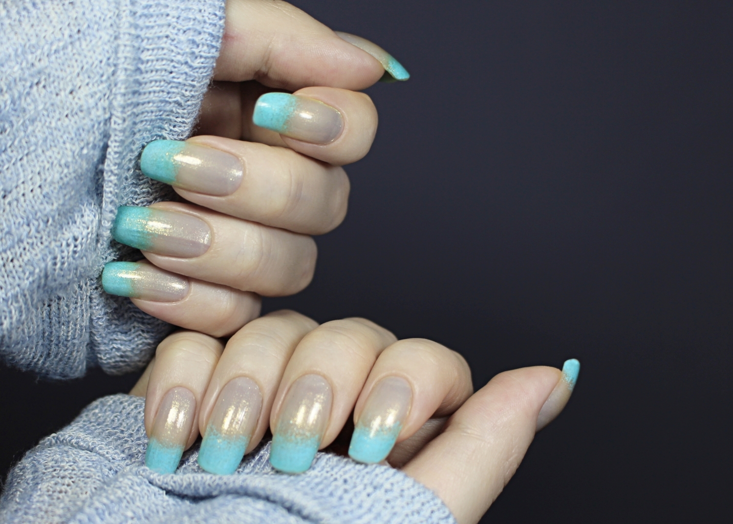 blue ombre nail look tutorial