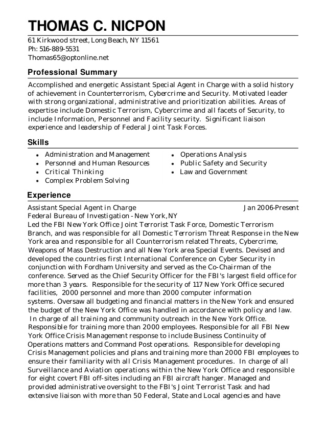 fbi-special-agent-resume-sample-letter-template
