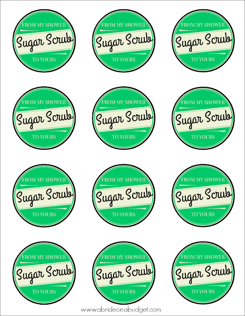 Need a FANTASTIC bridal shower idea? Make these Mint Sugar Scrub Bridal Shower favors from www.abrideonabudget.com. PLUS, you can even get a free printable for the cute favor tag!