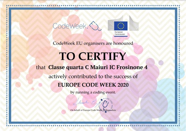 Certificati CodeWeek 2020