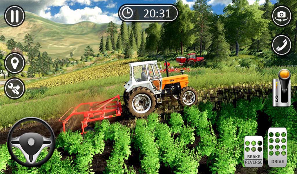 Farmer Harvest Simulator 3D Tractor Hauling Bruce Game