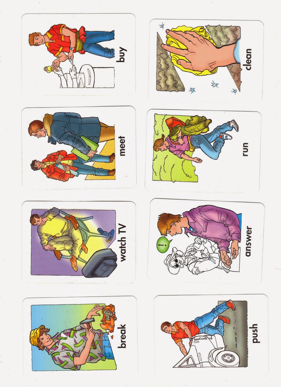 Teaching English Cards VERBS