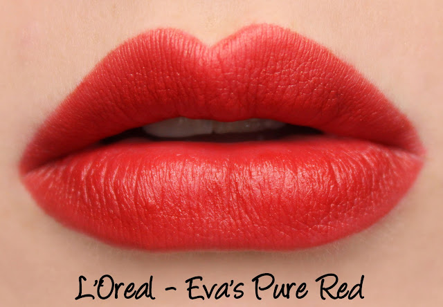 L'Oreal Color Riche Collection Exclusive Lipsticks - Eva's Red Swatches & Review