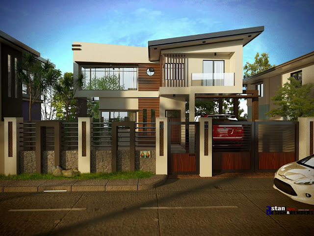 Desain rumah mewah minimalis modern 2 lantai Desain rumah mewah minimalis modern 2 lantai