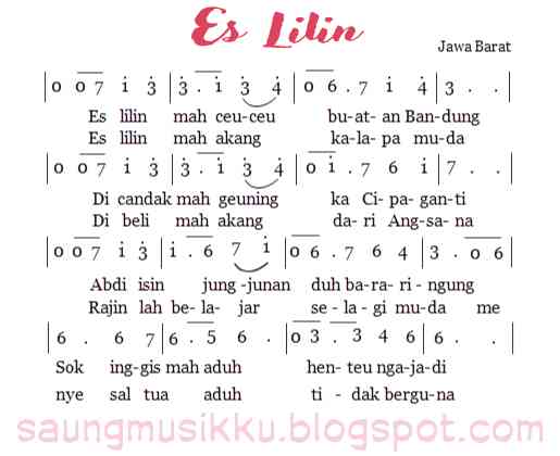 Not Angka Lagu Sunda Koleksi Not Angka