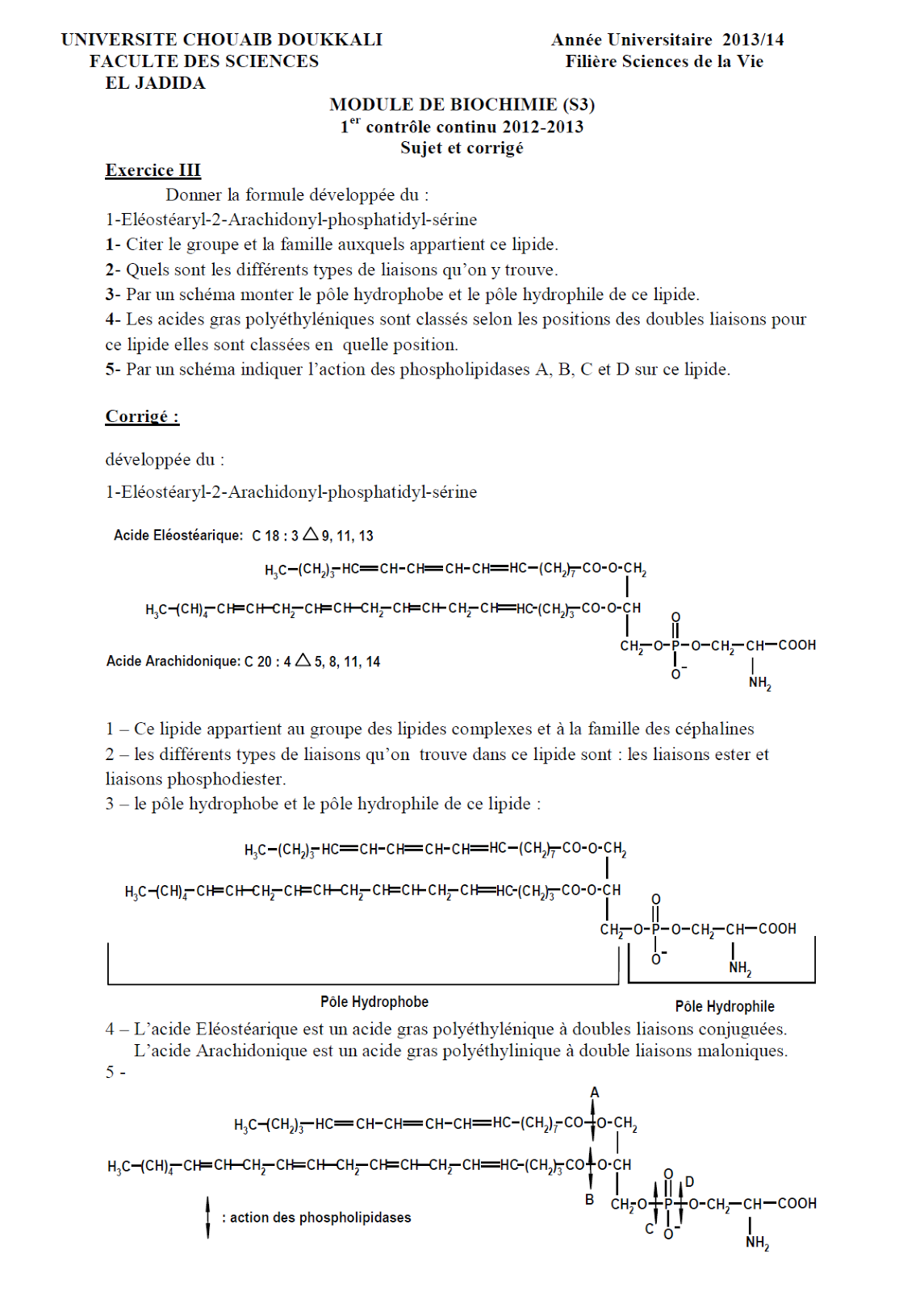 Biochimie Structurale Et Metabolique Biochimie Structurale Sujet