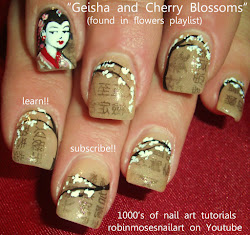 geisha nail cherry nails robin blossom moses blossoms designs fall chinese outline flower elegant retro newspaper spring arts cherries sakura