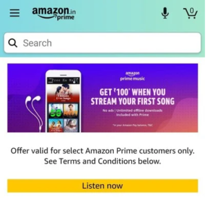[Only Amazon Prime user + User Specific] Free ₹100 Amazon Voucher By
