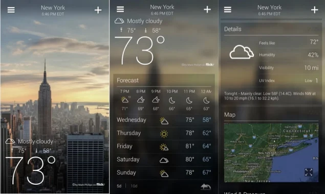 yahoo weather app for android