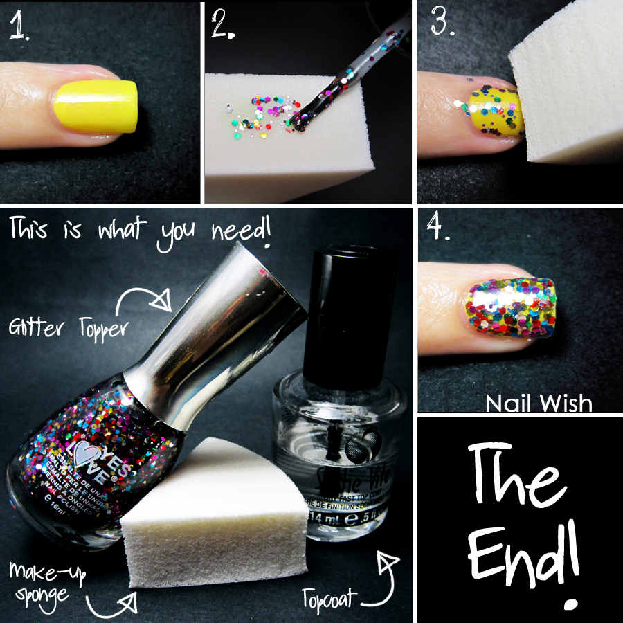 Nail Wish Glitter Sponging Tutorial