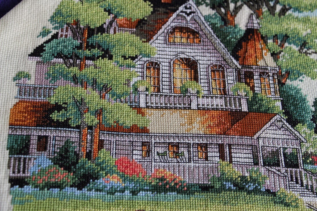 Вышивка гладью домики схемы