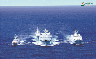 Latihan Pasokan Maritim Komprehensif kapal dari armada selatan China