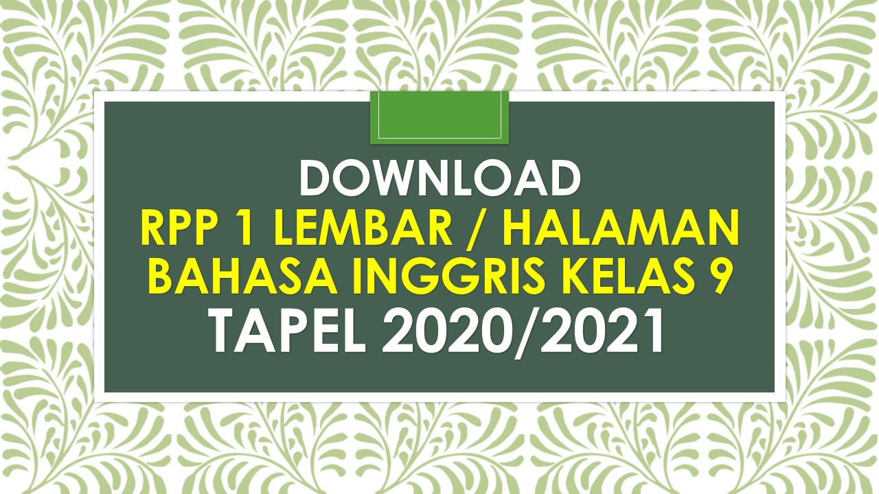 Rpp Daring Sd Bahasa Inggris Rpp Bahasa Inggris Daring