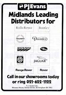 P J Evans Birmingham 1984 advert