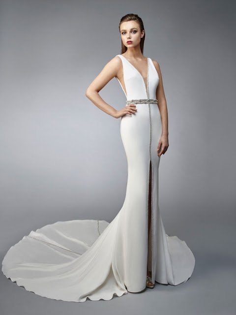 K'Mich Weddings - wedding planning - wedding dresses - grecian white side cutouts with beaded blet - enzoani