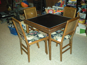 Card Table and Chairs in Basement