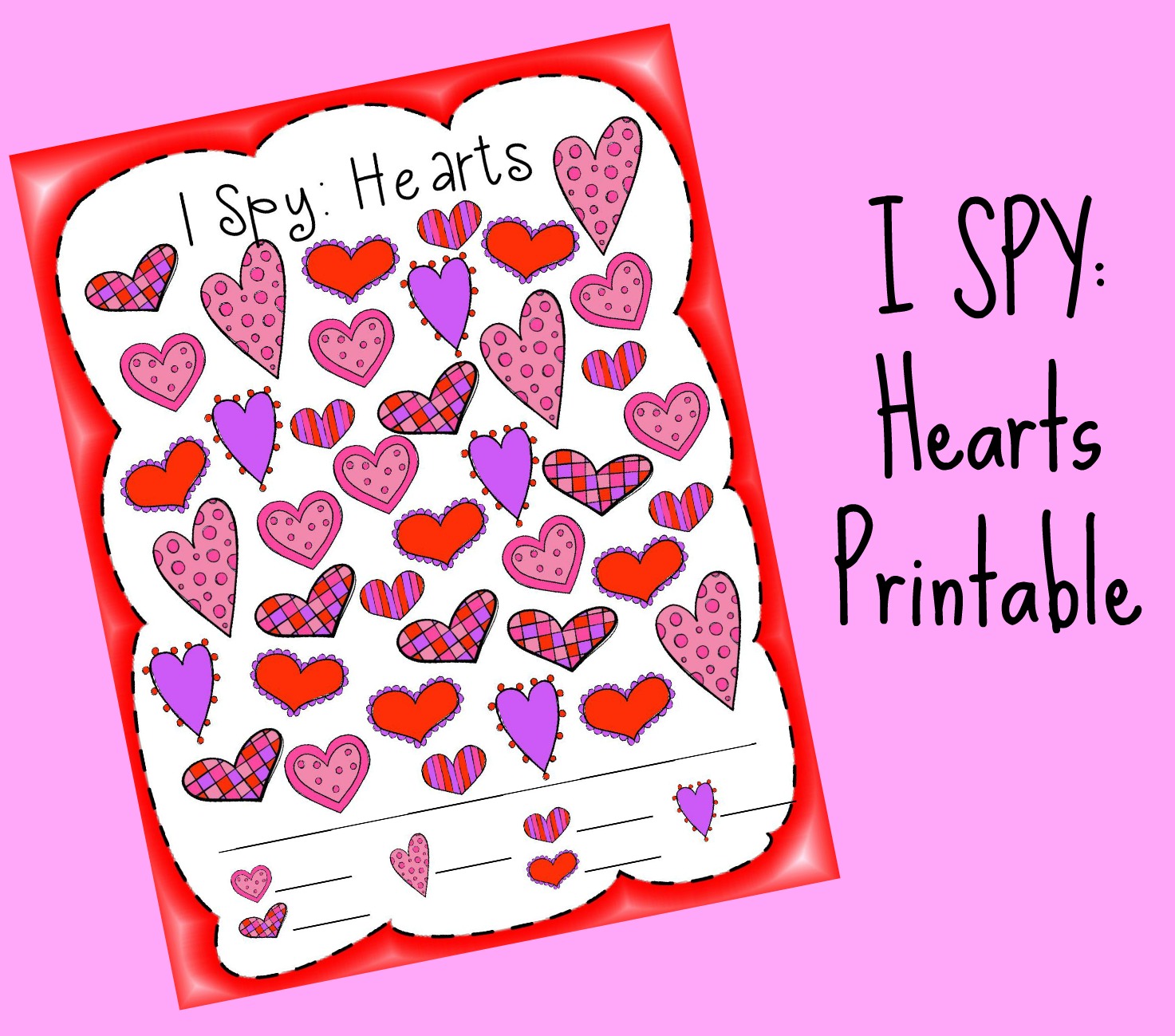 I SPY Hearts Valentine's Day Printable | School Time Snippets