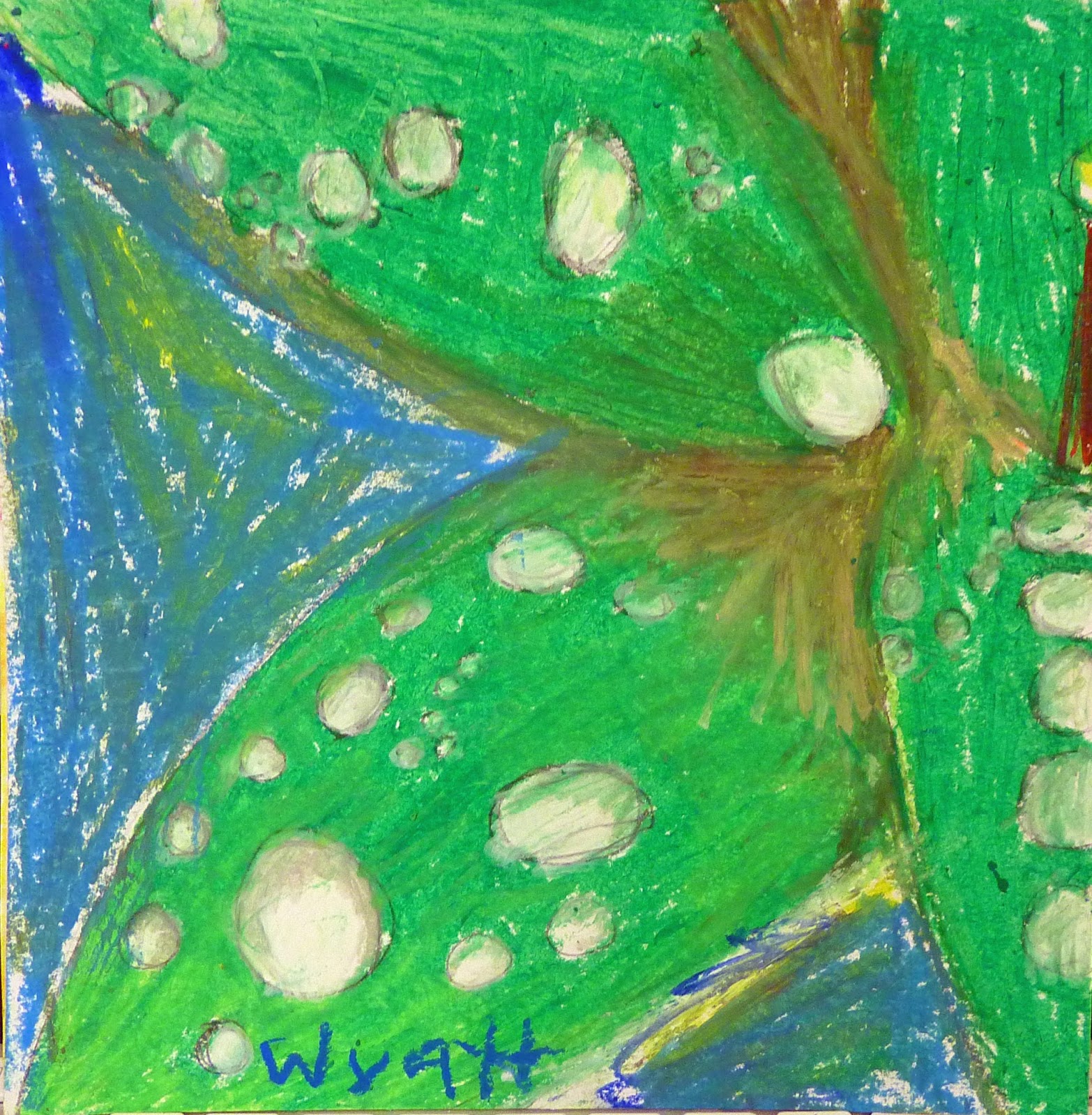 P. C. K. Art Room SIXTH GRADE Oil Pastel O'Keefe Flowers