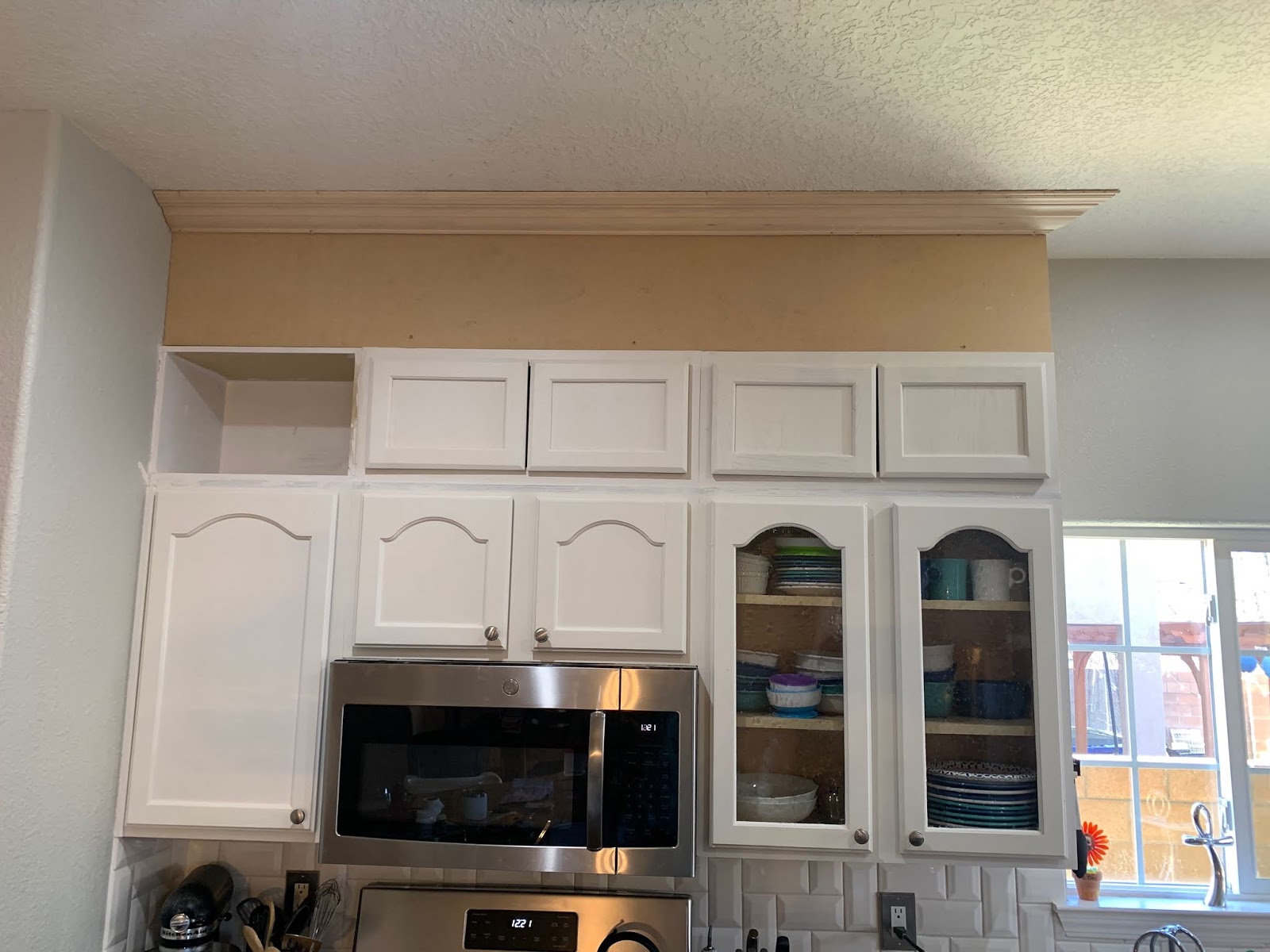 Emily Burn: DIY Stacked Cabinets// Extending our Kitchen Cabinets to ...