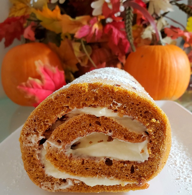 How to Make a Pumpkin Roll with Cream Cheese Filling - Peacock Ridge Farm
