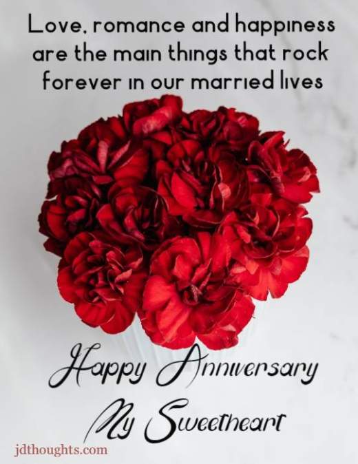 Romantic anniversary wishes to my wife