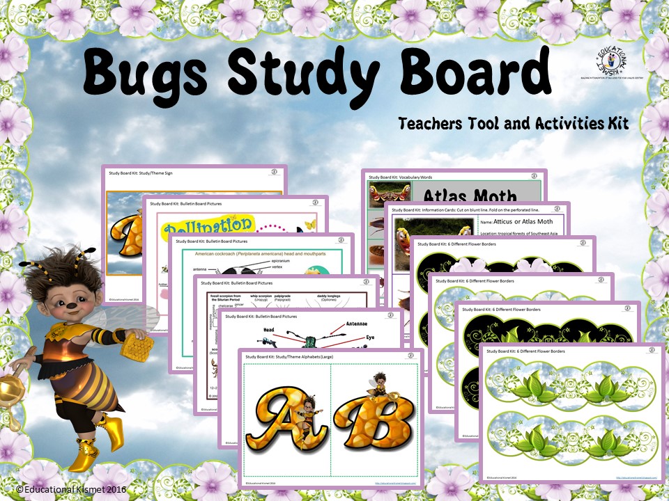 Educational Kismet Bugs {Insects} Study Board, Teaching Tool